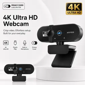 4K/2k/1080P Ultra High Definition Network Camera with Microphone Privacy Cover Wide-Angle View USB Plug and Play for PC and Laptop Supports Zoom and Microsoft Teams camera for pc、streaming webcam