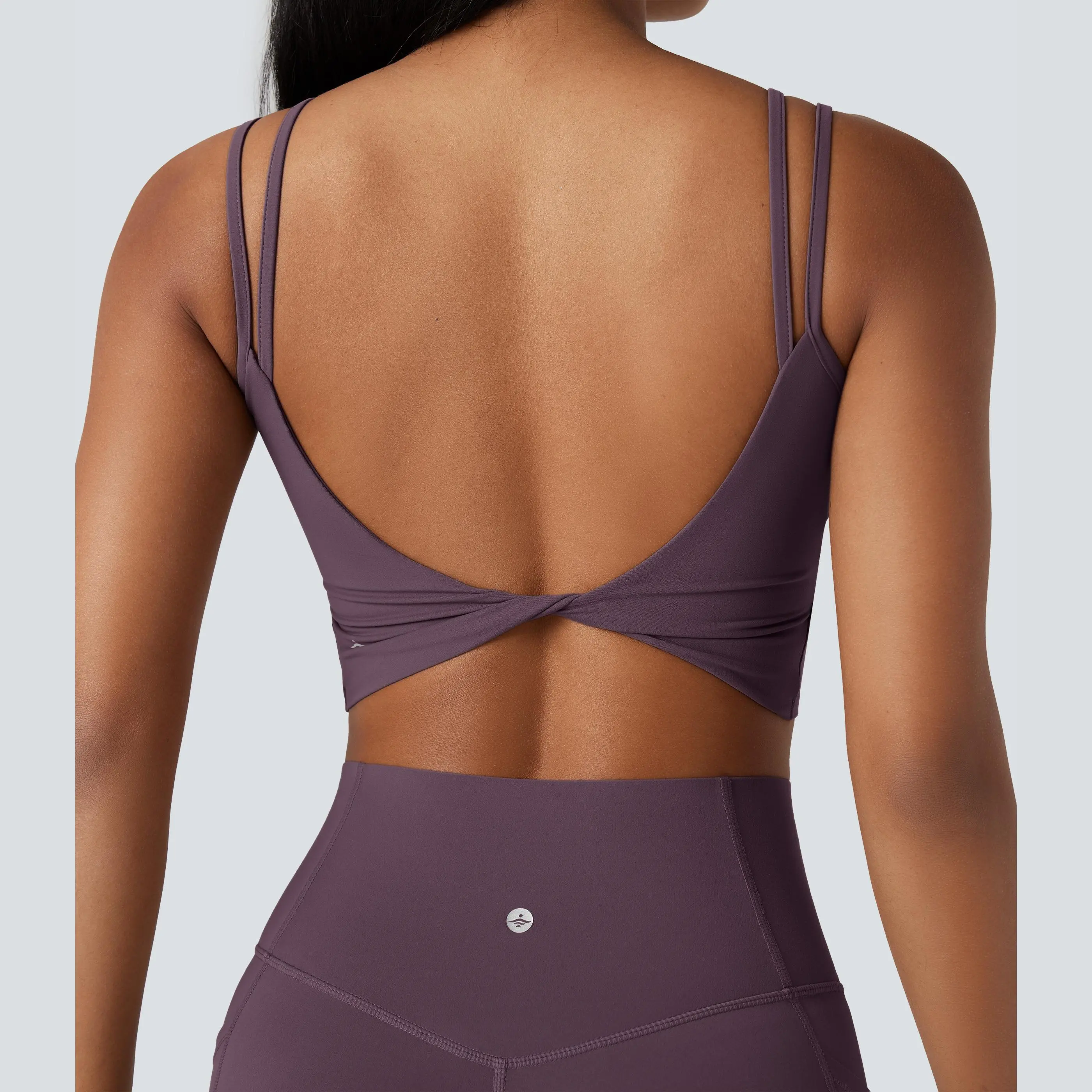 Halara UltraSculpt™ Double Straps Twisted Backless Cropped Yoga Tank Top