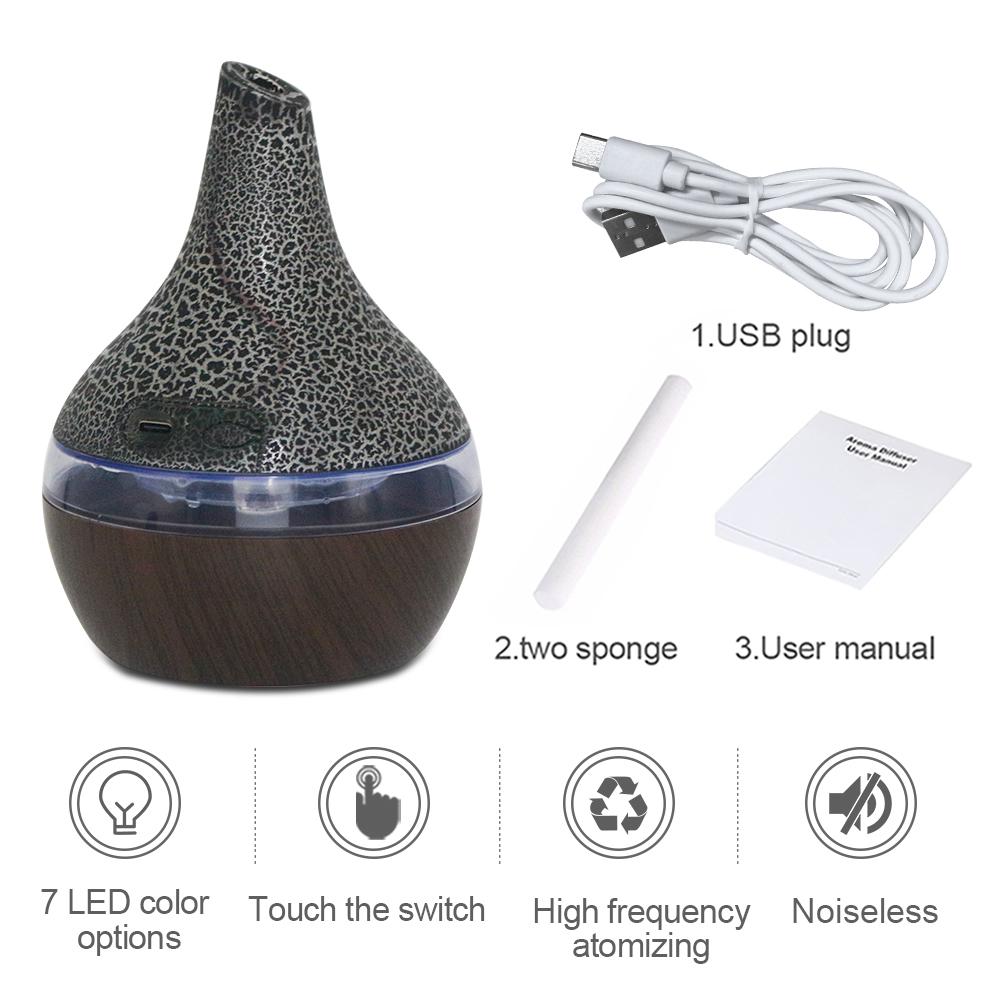 300ml Aromatherapy Essential Oil Diffuser with Remote Control, Whisper-Quiet Operation and Soothing 7-Color LED Ambiance