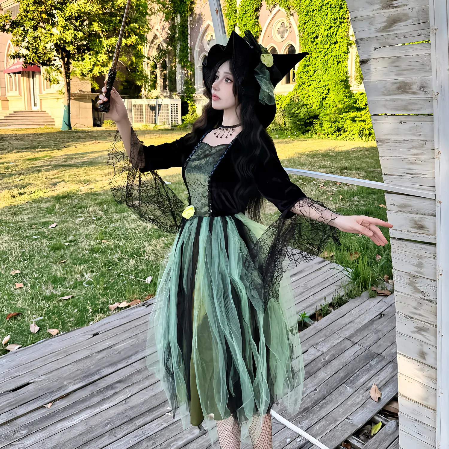 Wizard Witch Dress From Wizard Of Oz Cosplay Outfit For Halloween Carnival And Professional Stage Performances