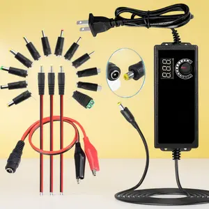 Adjustable Universal Power Supply 72W 3V-24V Variable AC DC Adapter with LED Display 16 Tips for Home Electronics 3000mA Max Output