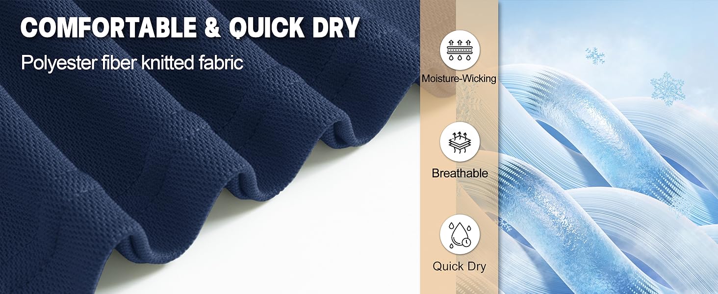 Men's Polo Shirts Golf Short Sleeve Dry Fit Moisture Wicking Performance Collared Polos Athletic Casual Work Shirt