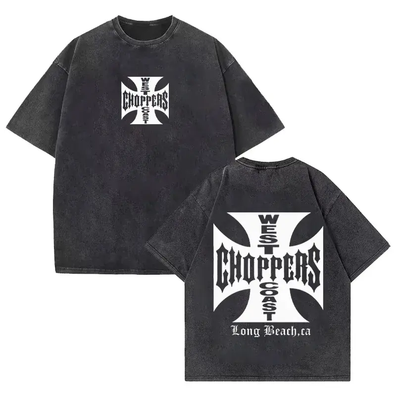 Paul Walker Shirt West Coast Choppers Vintage Washed T shirt Men Women Hip Hop streetwear Oversized short sleeve Cotton T-shirts