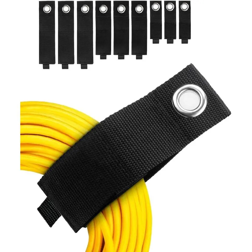 9-Pack Heavy-Duty Multi-Size Hook Loop Storage Strap Set - Organize Cords, Ropes, Hoses - Extension Tool Straps for Garage, RV Organization (10-in, 13-in, 17-in), Set Pack