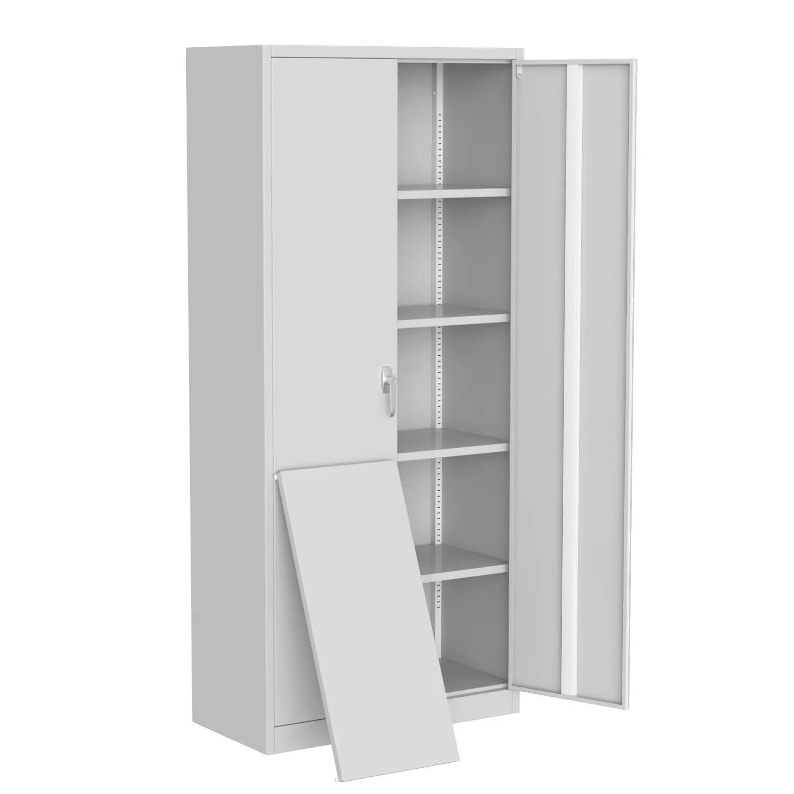 Garvee 71" Tall Metal Storage Cabinet with Adjustable Shelves, Doors, Lockable for Garage, Pantry, Office, Bedroom, Adjustable Feet, Heavy-Duty Steel