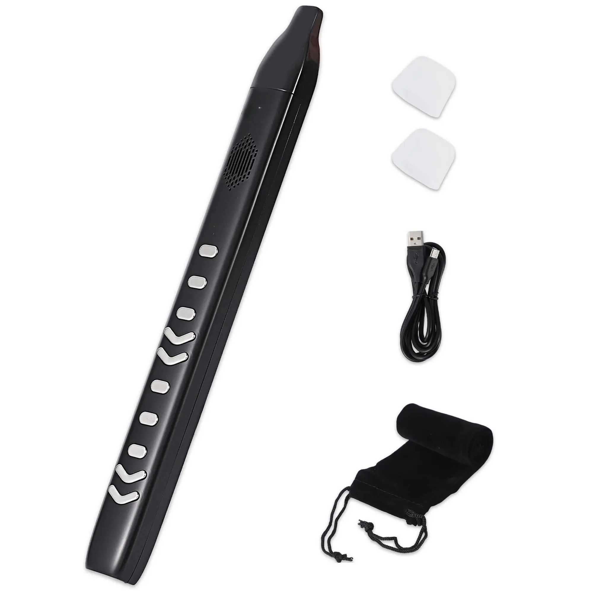 Portable Digital Wind Instrument with Built-in Speaker, 10 Tones Electronic Saxophone Flute Clarinet, Wireless MIDI Controller for iPad & PC, Silent Practice Headphone Jack, Rechargeable Smart Aerophone Starter Kit with 2 Mouthpieces, Aspiring Musicians,,