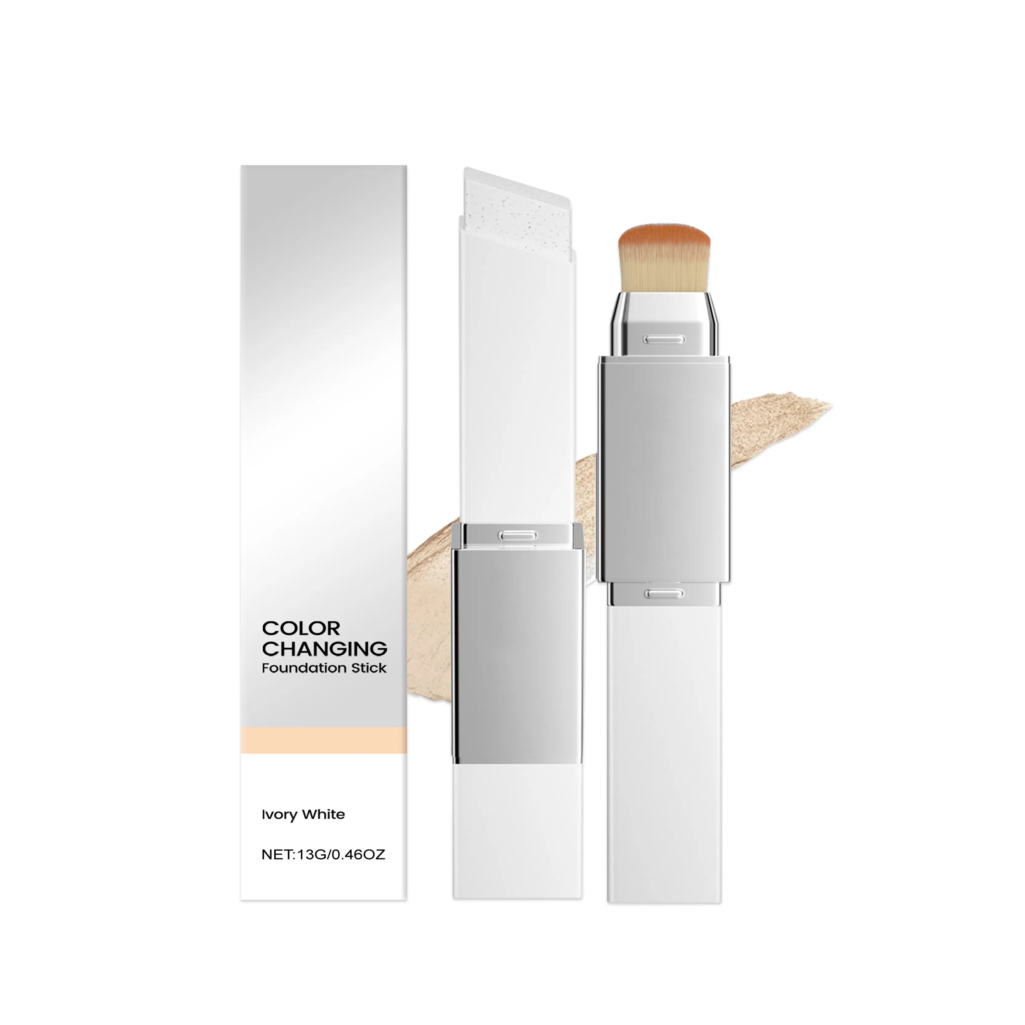 2-in-1 Foundation & Concealer Stick, Color-Changing Formula for Even Skin Tone, Light Texture Matte Finish for All Skin Types - Ivory White, Makeup Routine, 2-In-1 Concealer & Foundation, Mineral Oil, Mineral Wax