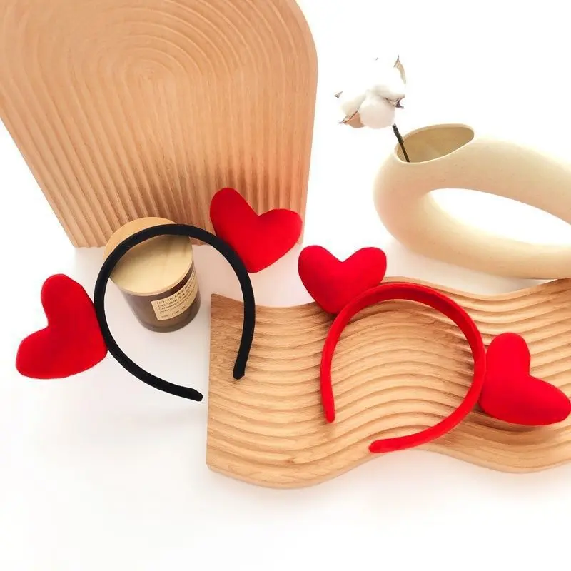 Women's Cute Red Heart Shape Headband - Comfortable Fit for Long Events, Valentine's Day Wedding Hair Accessory
