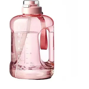 50oz & 84oz Motivational Water Bottle - Time-Marked, Leak Proof & BPA free. 2-in-1 Lid with Straw, Food-Grade Tritan. Half Gallon Sized, Ideal  Gym, ness & Outdoor Activities (50oz, Pink)