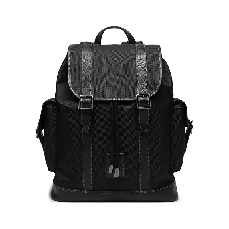 Longchamp Boxford 31 Drawstring Snap-Closure Backpack with Adjustable Shoulder Straps, Genuine Leather, Men’s, Black