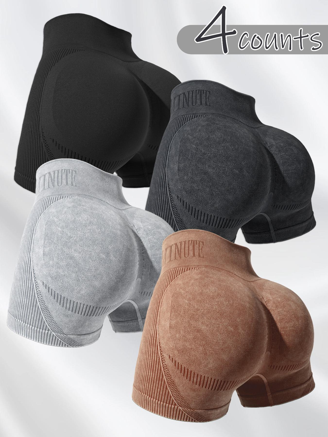 Women's Letter Print Seamless Sports Shorts, High Stretch Breathable Comfortable Skinny Shorts, Ladies Sportswear for Indoor Outdoor Wear