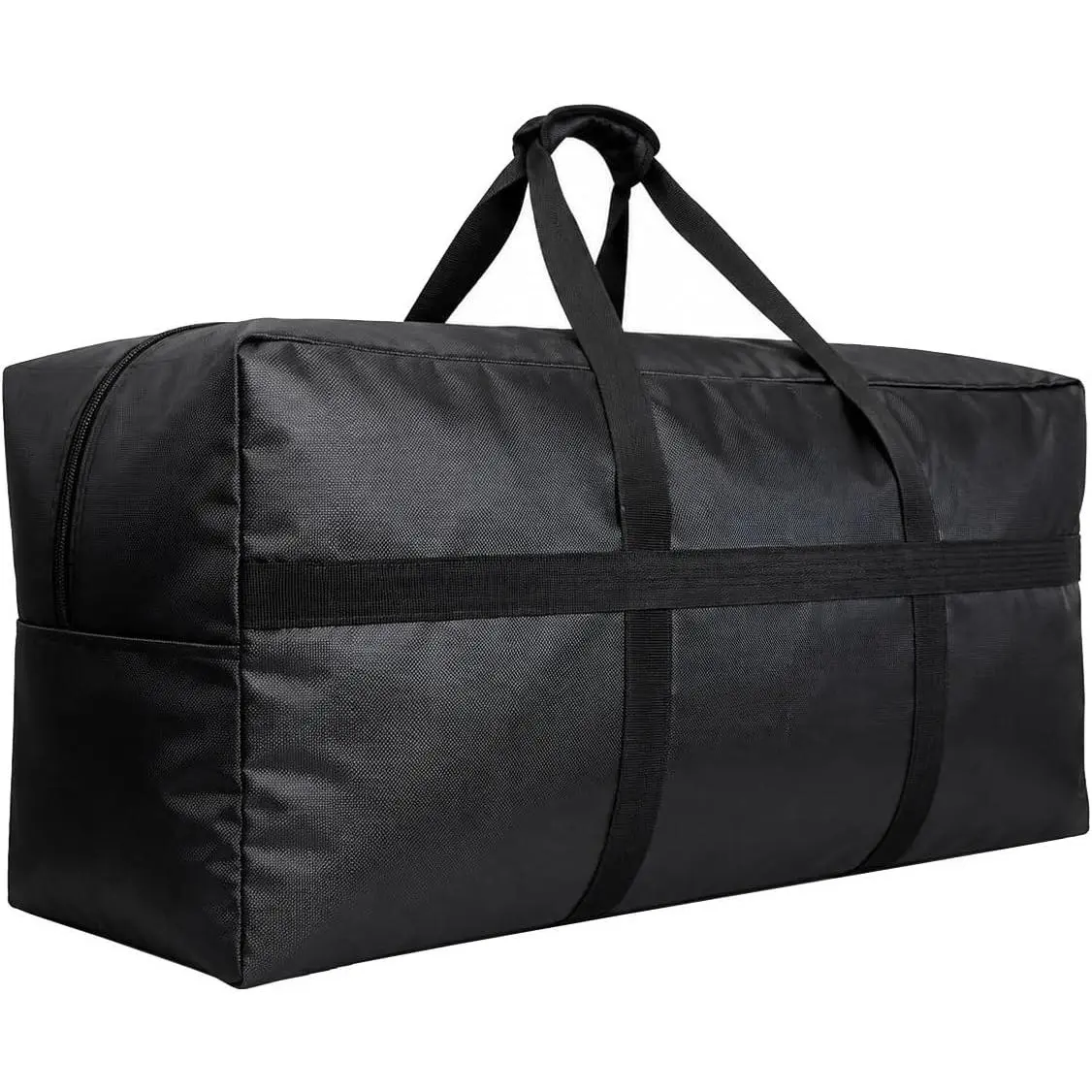 100L Oversized Foldable Duffle Bag for Travel with Reinforced Handles & Locking Zipper - Black