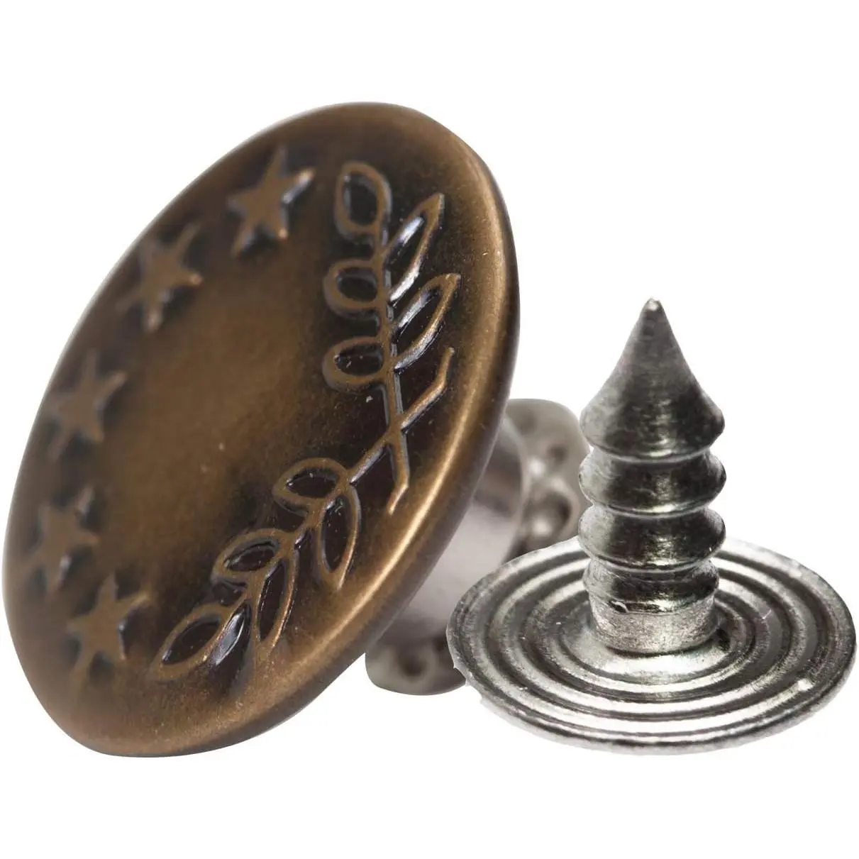 20 Sets 17mm Jeans Buttons Pants Button Snap Denim Buttons Kit Suspender No Sew Buttons with Rivets