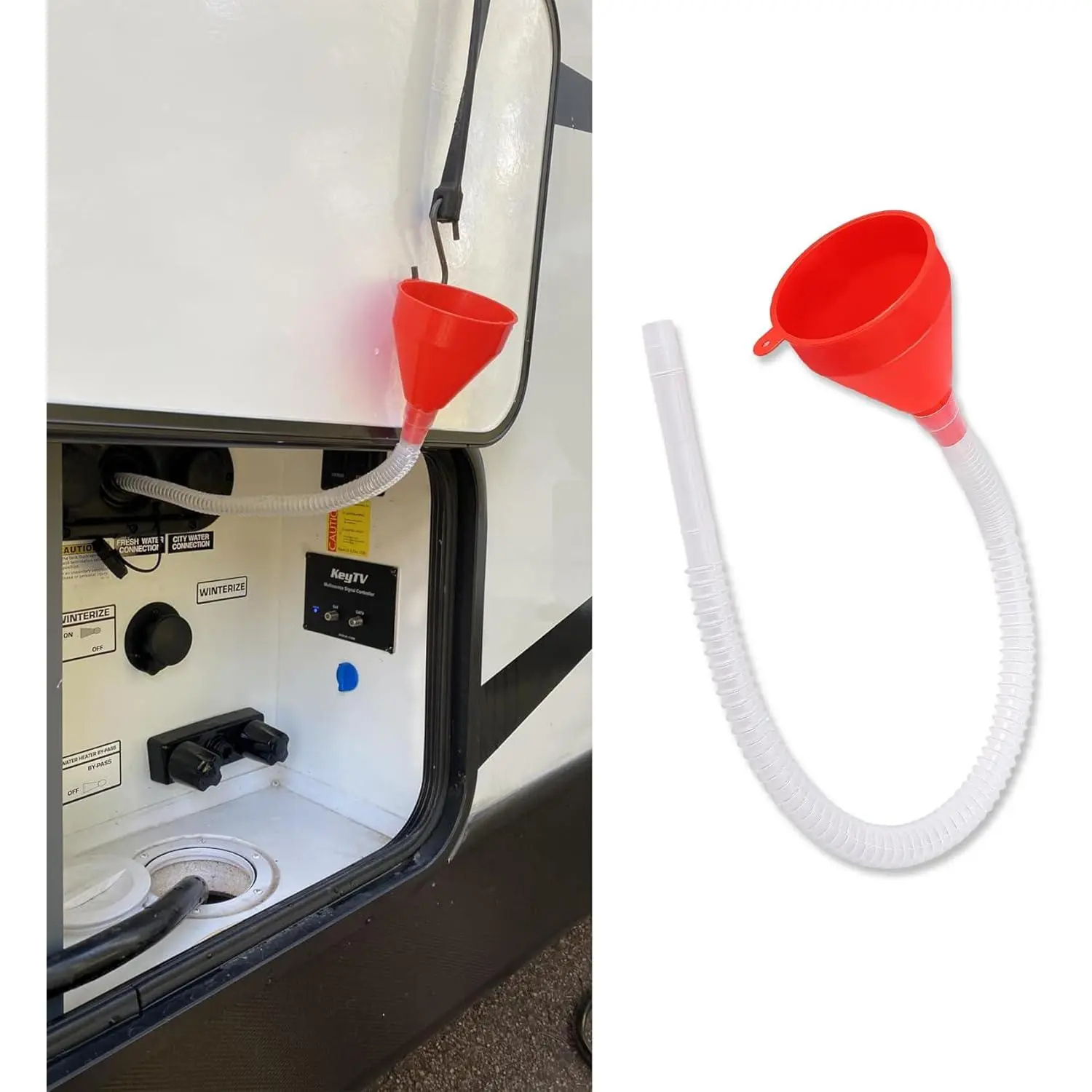 Funnels for Automotive Use, Plastic Wide Mouth Funnel, 1 count |  Oil Funnels with 21" Flexible Removable Hose, Long Funnel, for Engine Oil Gas  Gasoline Water Liquid Transmission
