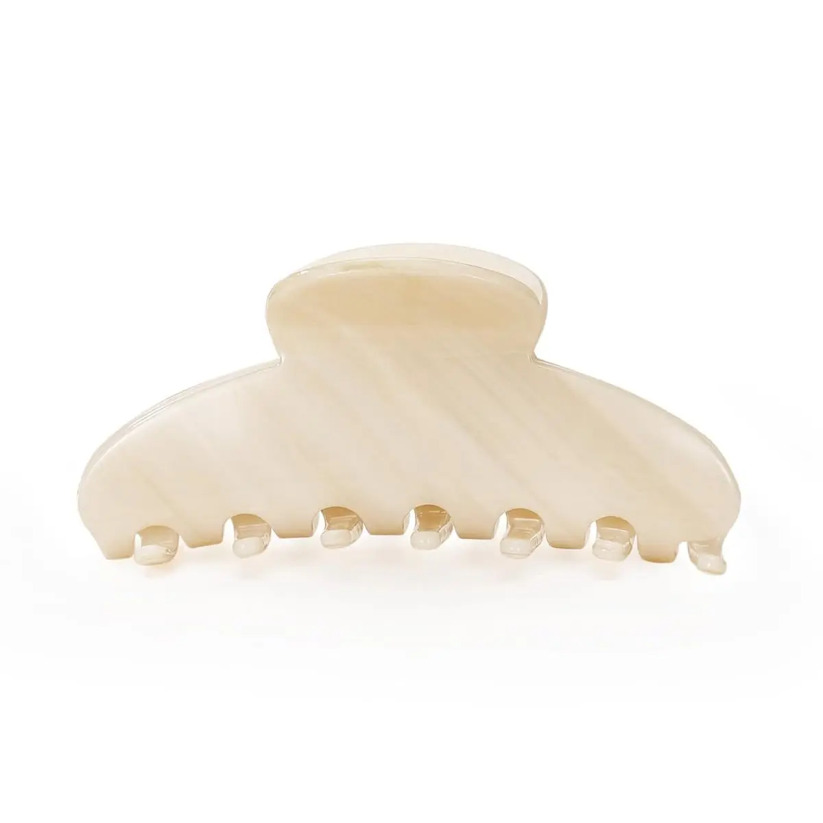 4.3 Inch Large Claw Clip for Thin Hair & Thick Half Ups, Cute Acetate French Hair Clips for Women, Non-Slip Secure Updos & Chic Daily Styles, Cream White