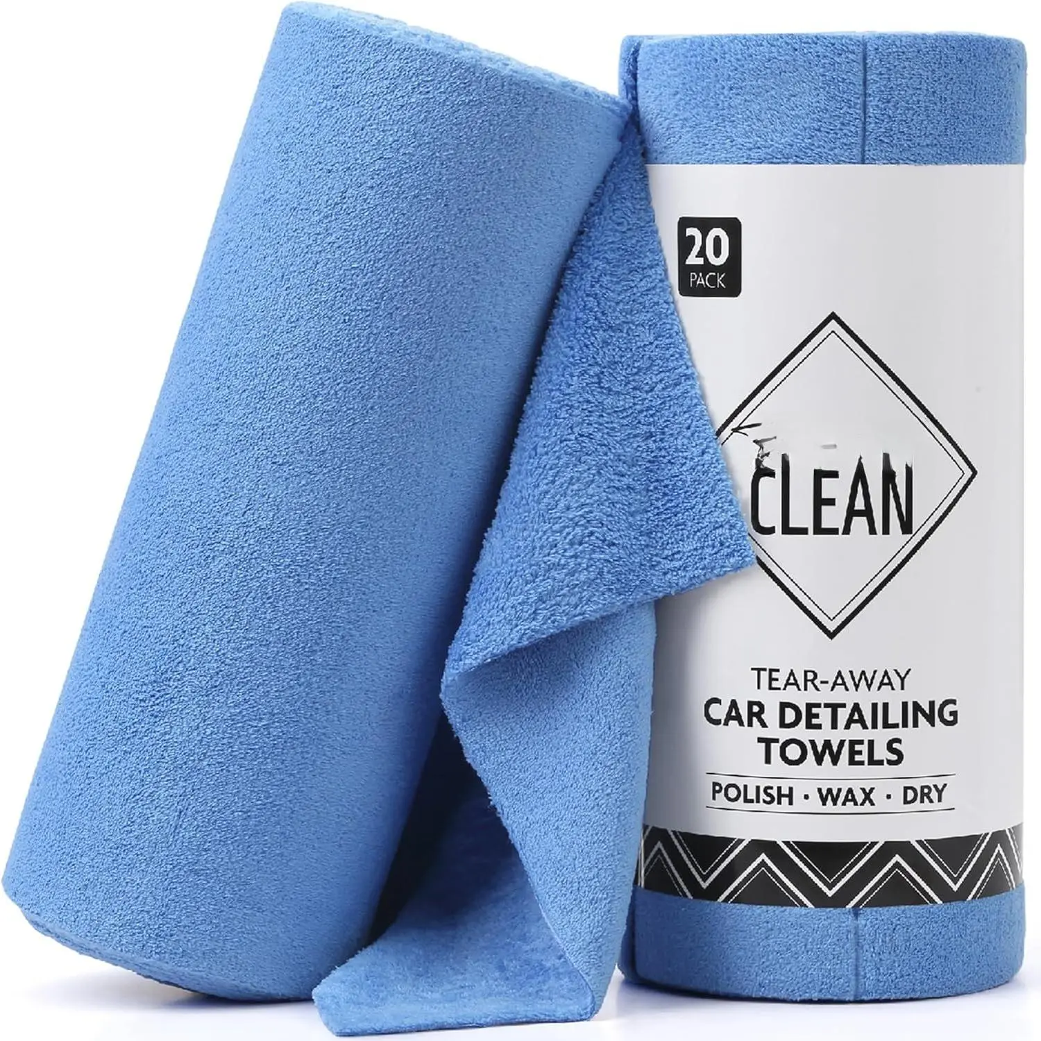 Thick Microfiber Towel Roll, 14" x 14", 20 Pack, Blue |   Detailing Cloth, Ultra Absorbent, Scratch-Free,  Coral Fleece, 230 GSM, for ,