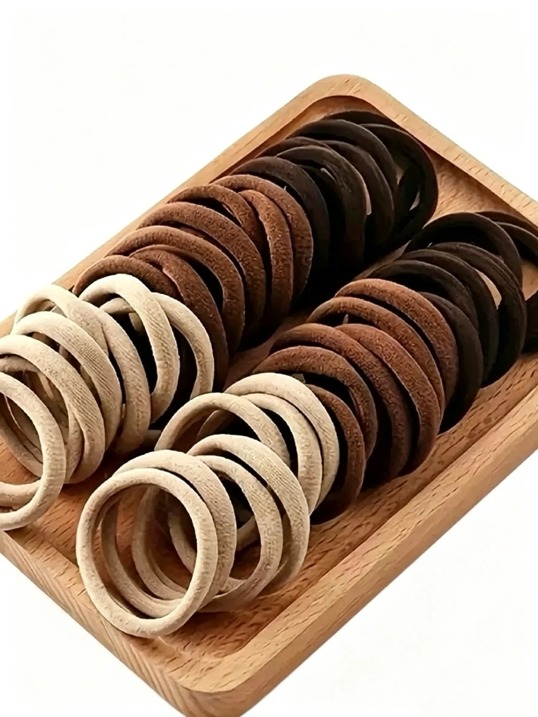100pcs Melard Four-Color Mixed Towel Hair Ties, Seamless High Elasticity, Gentle on Hair, Daily Use Women's Hair Accessories