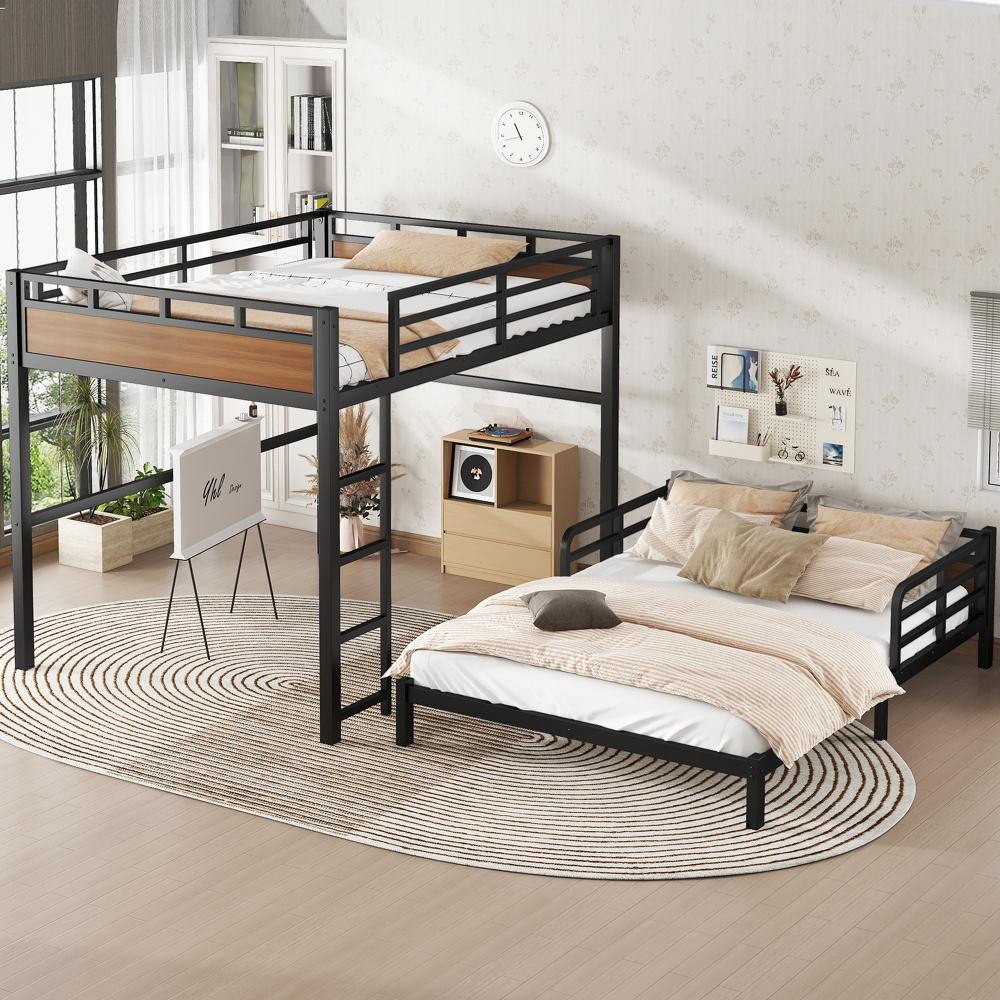 Double-Deck Extra-Large Single  Versatile and adaptable to meet growing needs Detachable bunk  with modular design Metal loft  and metal platform  Features elevated safety rails Quick and easy assembly Modern Foam Sofa Bed compression Corduroy