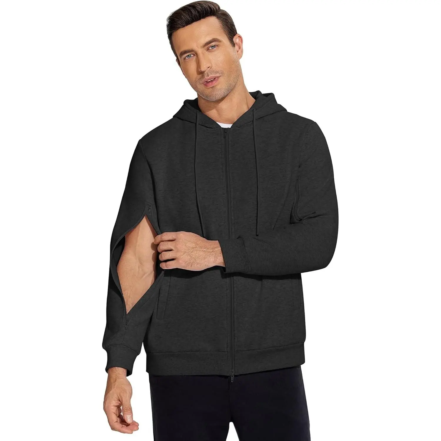 Dialysis Sweatshirts with Arm Zipper Jacket Full-Zip Hemodialysis Cotton Warm Heavyweight Sweatshirt(Gift)