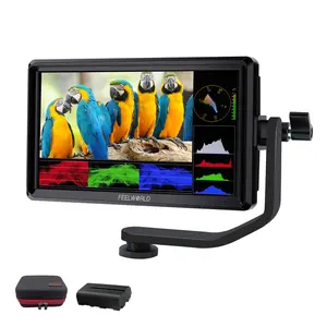 FEELWORLD FW568 V3 6 Inch Camera Field Monitor with 3D LUT, Waveform, Vector Scope, Full HD 1920X1080 4K HDMI Loop in/Out Tilt Arm, Battery Carrying Bag Bundle