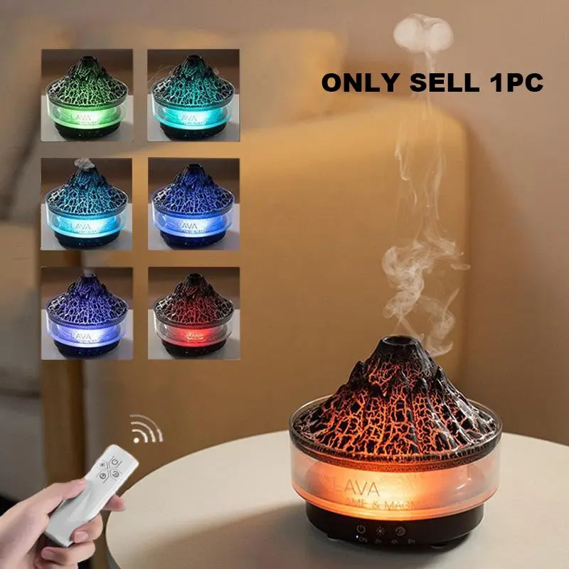 260ML Volcano Oil Humidifier, Rechargeable Aroma Diffuser with Remote Control, Ultrasonic Aromatherapy Machine, Home Office Air Humidifier, Desktop Humidifier, Fragrance Machine, Aromatherapy Diffusers, Perfect Gifts For Men/Women