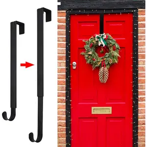Wreath Hanger for Front Door, Adjustable 15 to 25 Inches Wreath Hangers, 20 lbs Larger Door Upgrade Wreath Hanger, Christmas (Black)fidget toys