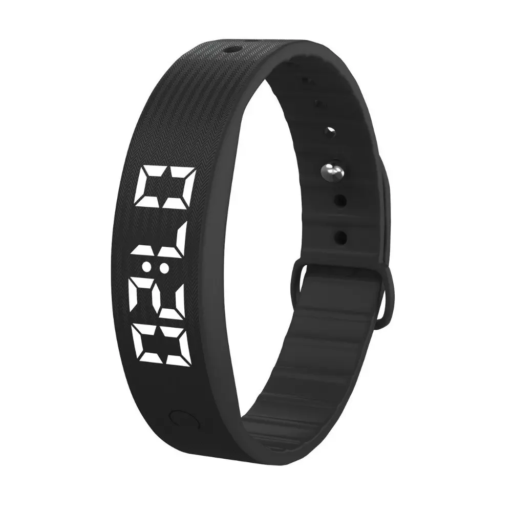 Wearable Compact LED Digital Alarm Clock Watch - Waterproof, Snooze-Proof Alarm Bracelet, Adjustable, with Running Pedometer (Fitness Trackers for Fitness Enthusiasts)