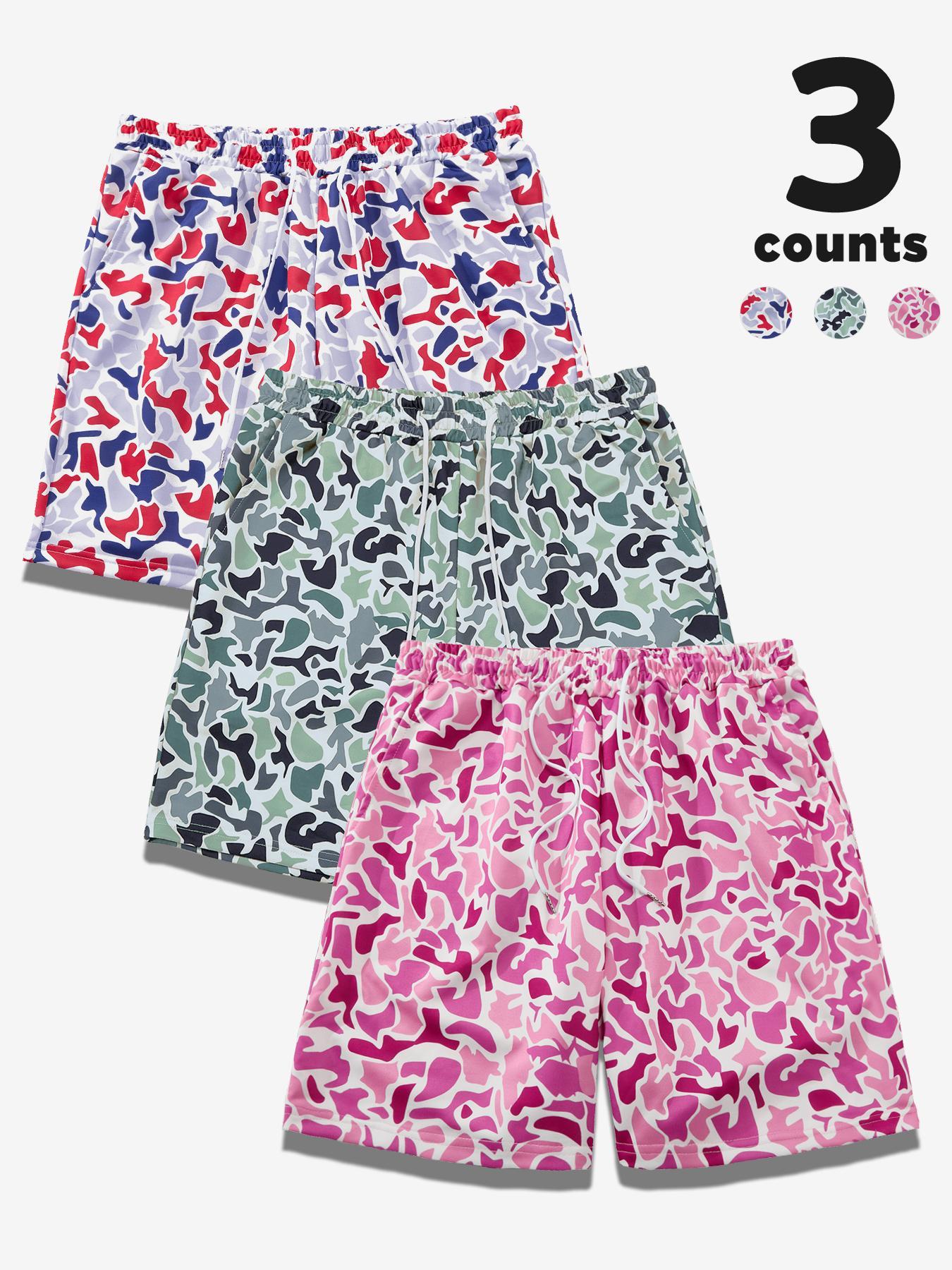 Men's Camo Print Shorts, Regular Fit Casual Street Shorts for Summer, Men's fashion Bottoms for Daily Wear, Men's Shorts, Menswear, Shorts for Men, Relaxed Fit Shorts, Casual Sports Shorts Small Tropical