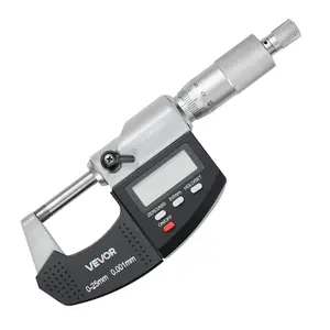 VEVOR Micrometer Set, Digital Outside Micrometer 0-1 inch Measuring Range, 0.00005" Resolution, Ultra-Precision 0.0001 Accuracy, LCD Screen, in/mm Switch, Carbide Tip, with Protective Case