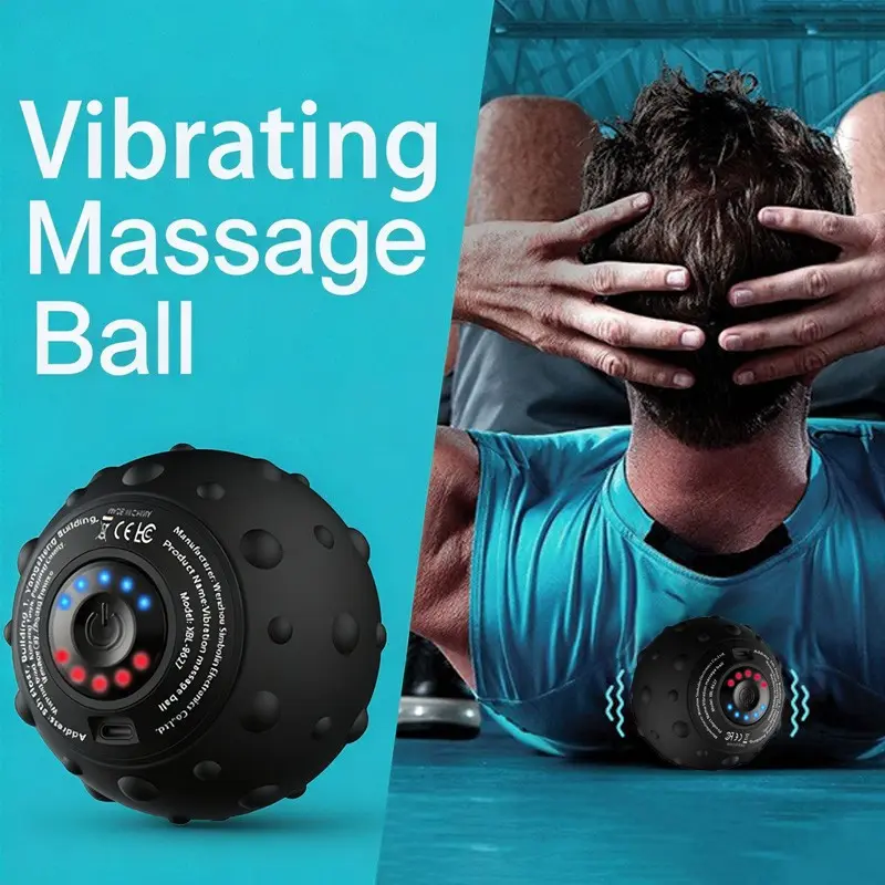 Rechargeable 5-Speed High-Intensity Electric Vibration Massage Ball, Ideal for Muscle Relief, Yoga, Neck, Waist, Foot Pain Relief