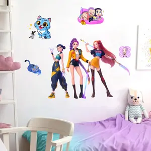Large Cartoon Wall Sticker, Self-Adhesive Door Decal, Multiple Sizes, Decorative Wall Sticker, Indoor Decor for Bedroom, Living Room, Birthday Party Gift