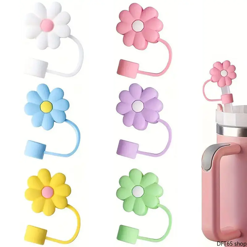 Washable Soft Silicone Straw Topper & Spout Lid Set, Flexible Dust-Proof Multi-Color Mold, Standard Caliber Replacement Accessory for Large-Capacity Travel Tumblers, Water Bottles – Ideal for School, Home, Camping, Work