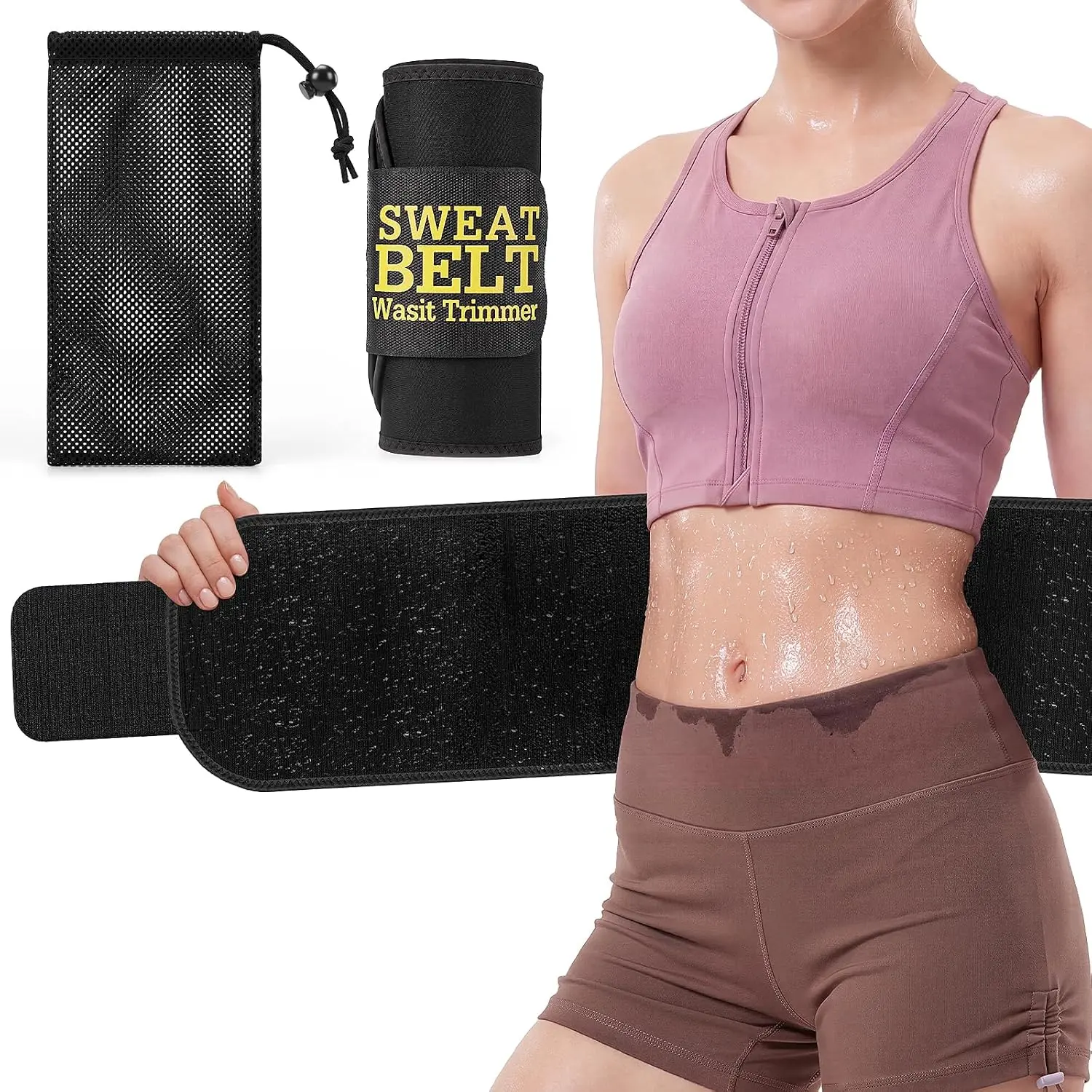 outdoors Waist Trainer for Women Belly Fat, Sweat Band Waist Trimmer Belt, Sweet Workout Waste Trainer, Gym Stomach Wrap