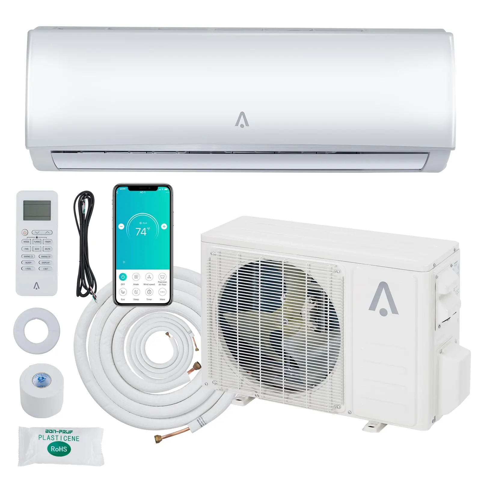 GARVEE9000 BTU Mini Split Air Conditioners, R454B 19 SEER2 115V Inverter Ductless Split AC Unit With WIFI, Pre-Charged Condenser, Heat Pump & Installation Kit, Covers Up to 450 Sq. Ft