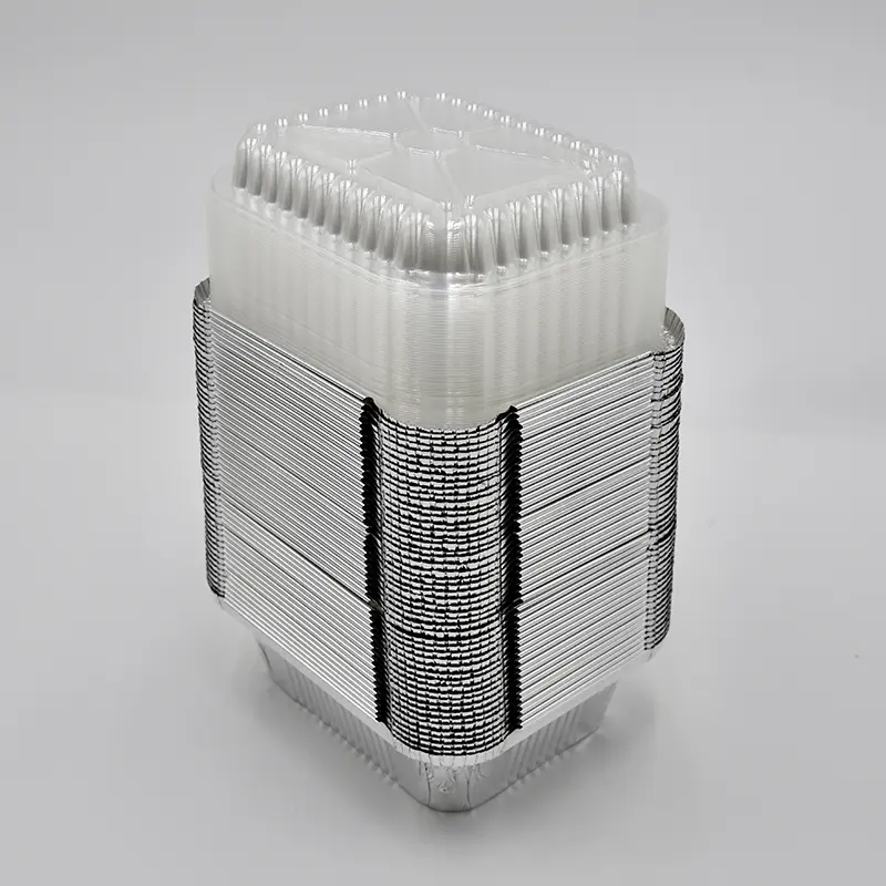 50 Pcs Disposable Aluminum Foil Trays with Transparent Lids, Leak-Proof Kitchenware Food Containers for Serving, Takeout, Catering, Buffet, and Leftovers
