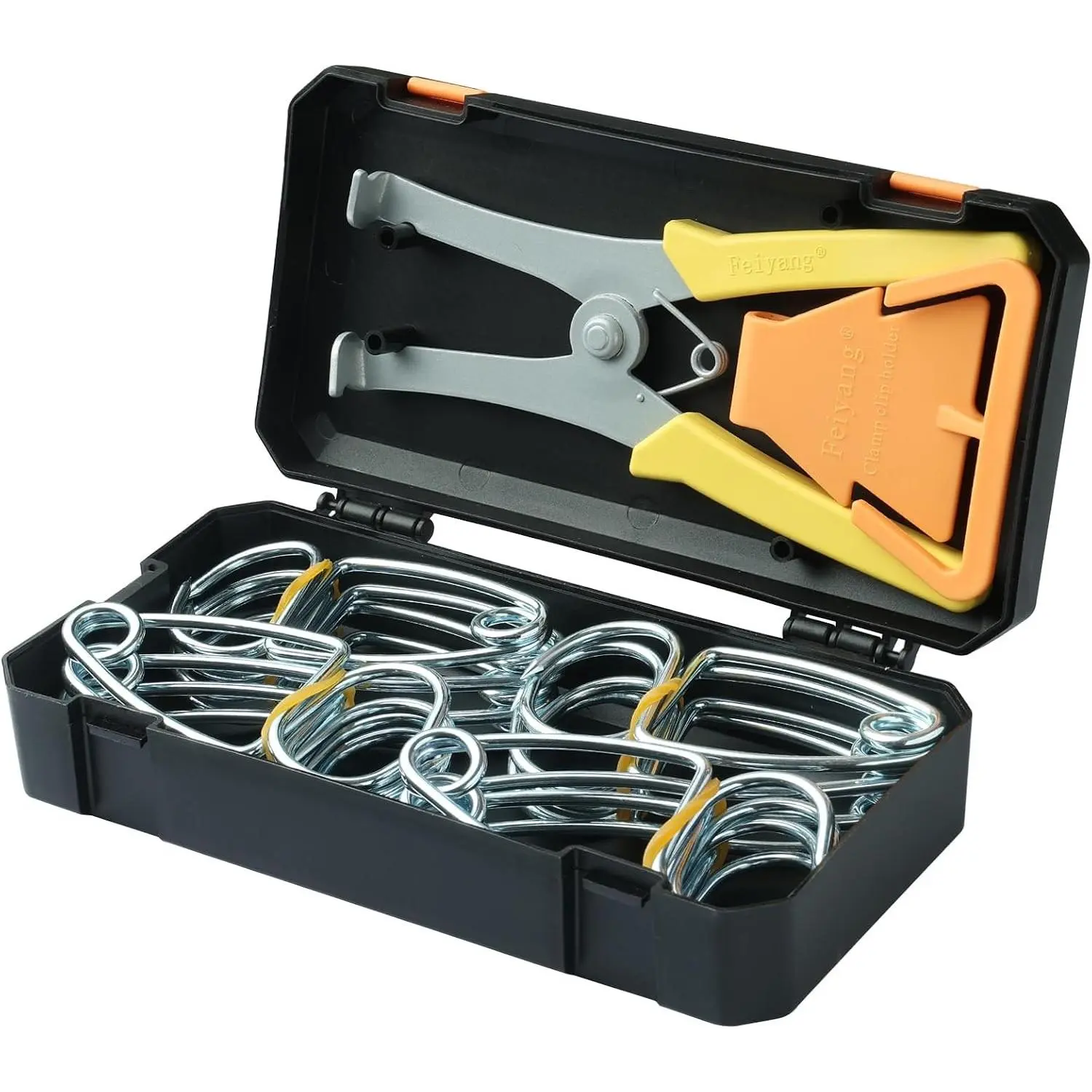 Miter Spring Clamps Classic Kit for Woodworking | Set includes 16 clamps,1 pliers,1 clamp holder for wood trim,crown molding,picture frames. Finish carpentry tools.