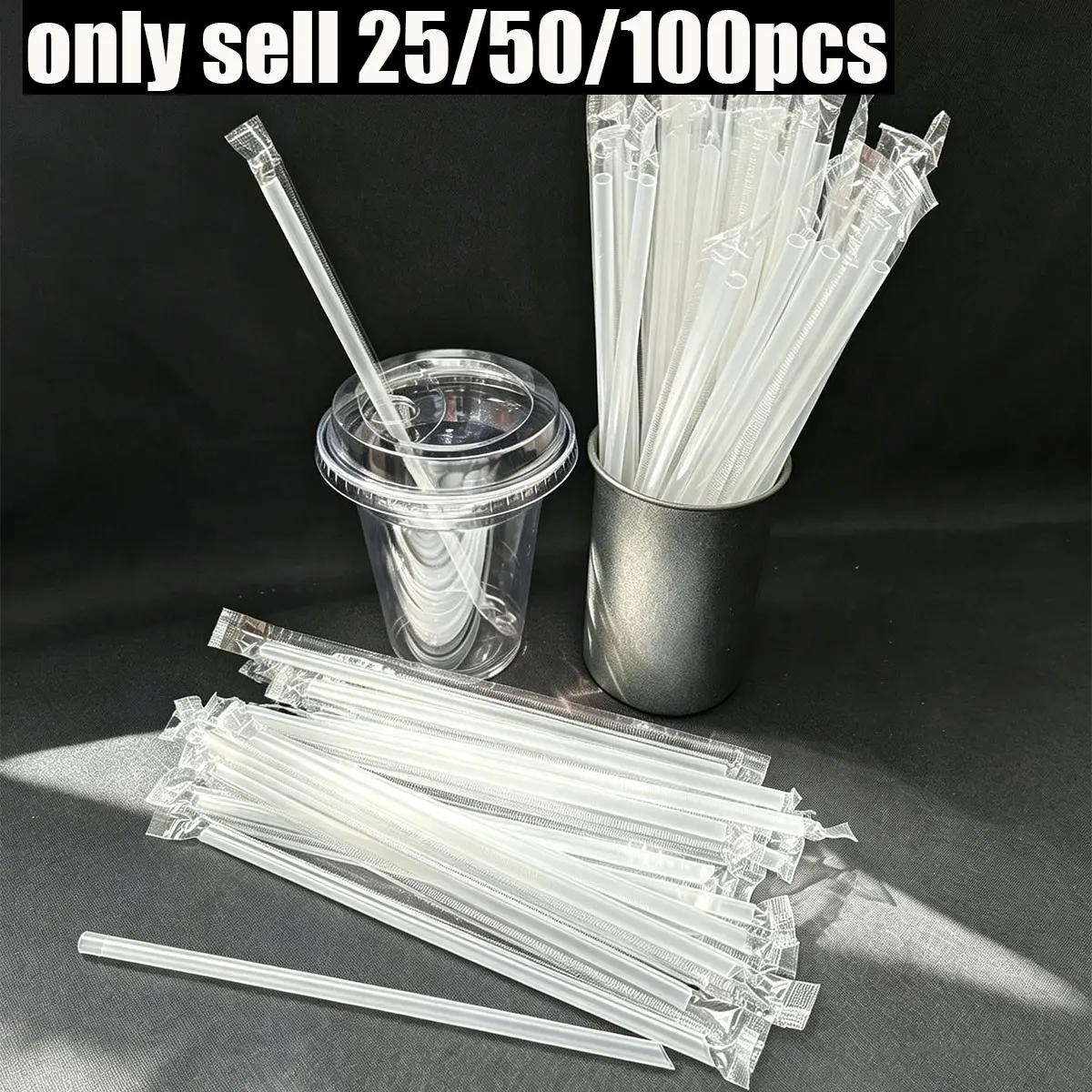 High-Quality Transparent Straw, Drinking Straws, Durable & Pressure-Resistant, Ideal for Ice Coffee, Bubble Tea, Smoothies, Cocktails, Individually Packaged