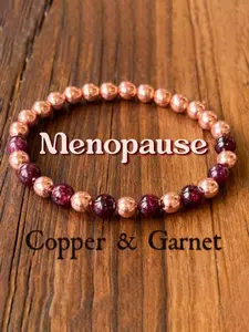 Natural Garnet Crystal Bracelet, Menstruation Hormone Balance, Copper Design, Stress Relief Bohemian Jewelry for Women