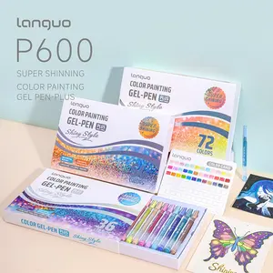 Languo 24/36/54/72 Color Gel Pen Set, 1.0mm Bold Tip, Large Ink Capacity, Ideal for Journaling, Coloring & DIY Crafts, Crafting Supplies, Art Drawing Supplies