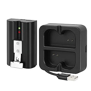 6040mAh Battery with Charger Station for Ring-Doorbell Camera 2/3/3 Plus/4, Spotlight and Cam, Lithium Li-ion Batteries 3.65V