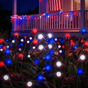 Patriotic Solar Firefly Lights 2 Pack Red White Blue Swaying Outdoor Stake Lights 6 LED Each Waterproof for 4th of July Memorial Day Independence Day Yard Garden Patio Decorfidget toys