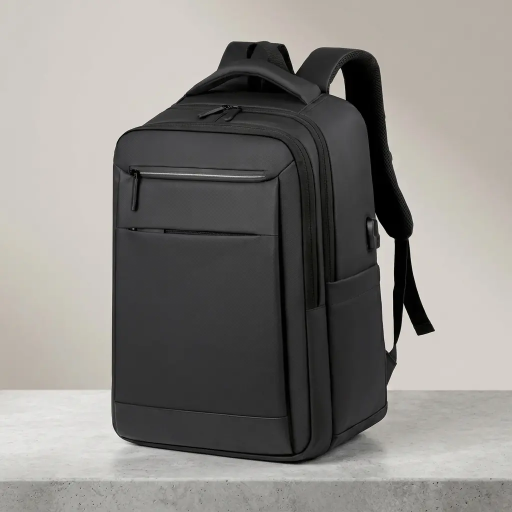 Waterproof Laptop Backpack for Men, Solid Color Nylon Carry On for International Travel, Large 20-35L Business Commuter Bag Fits 16-Inch Laptops, Zipper, Everyday Carry, Carry On Backpacks