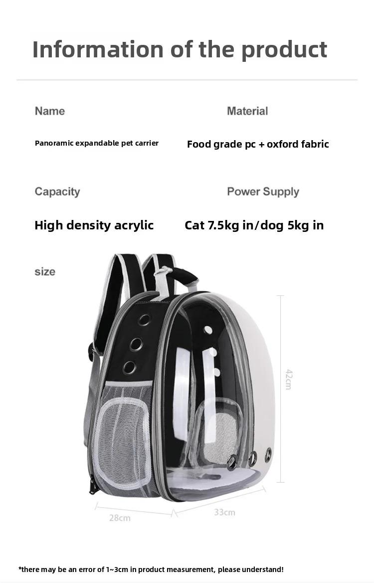 Cat Dog Carrier Backpack Expandable Breathable Mesh Portable All Seasons Travel Hiking Camping Outdoor Pet Backpack for Small Medium Cats Dogs Easy to Wear Comfortable Pet Travel Bag