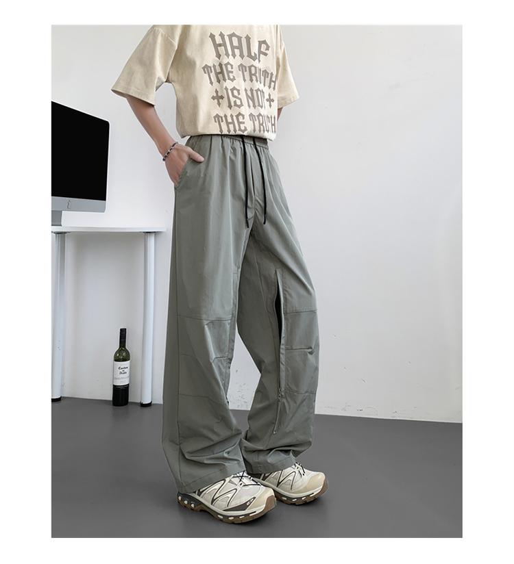 Summer Thin Pants Woven Outdoor Quick- drying Pants Men' s Loose Casual Pants Breathable Mesh Functional Overalls