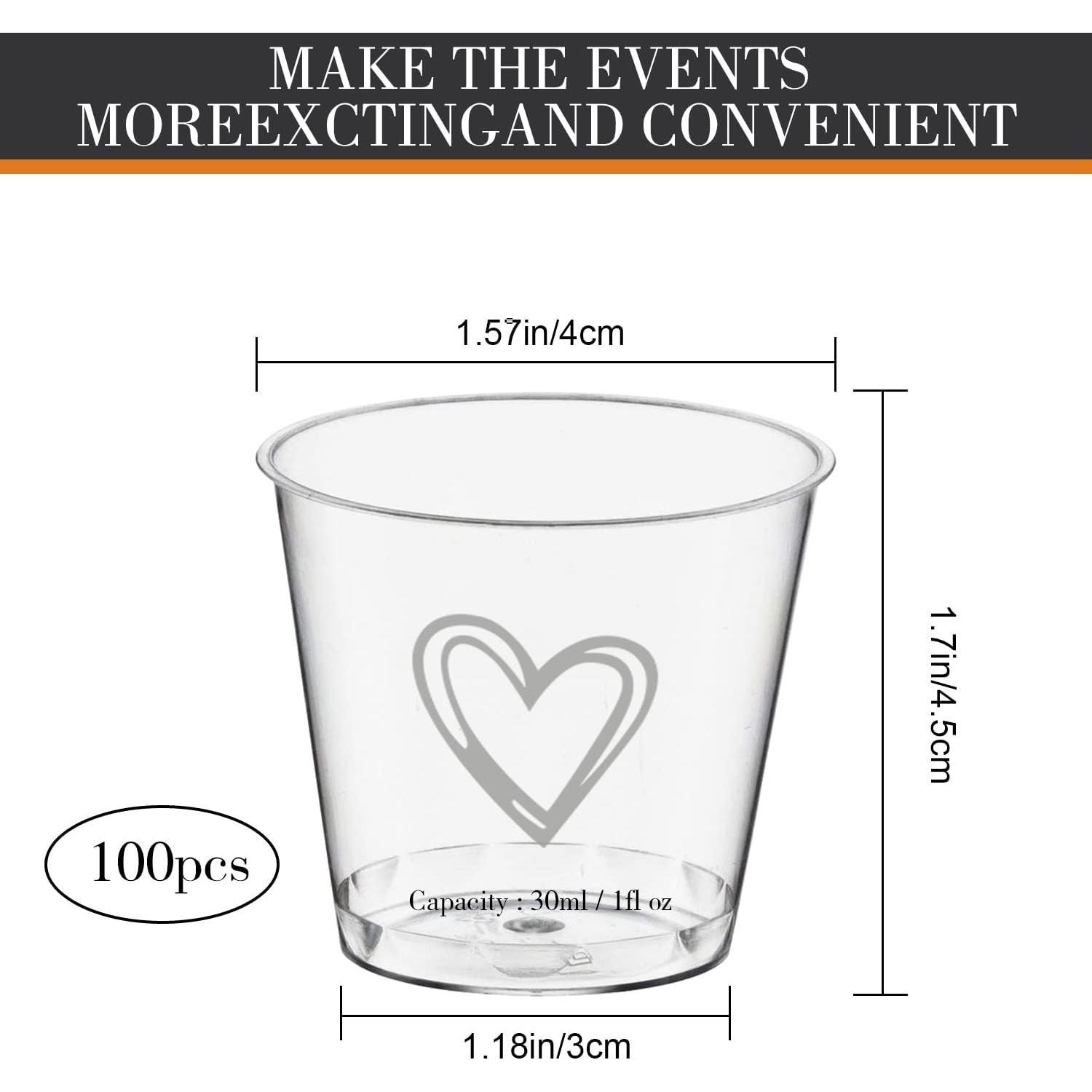 100 Pack Shot Glasses,1 oz Plastic Shot Cups Disposable,Clear Mini Shot Glasses,Small Plastic Cups for Birthdays,Tasting,Parties,Weddings (100) 100 Pack Shot Glasses,1 oz Plastic Shot Cups Disposable,Clear Mini Shot Glasses,Small Plastic Cups for Birthdays,Tasting,Parties,Weddings (100)