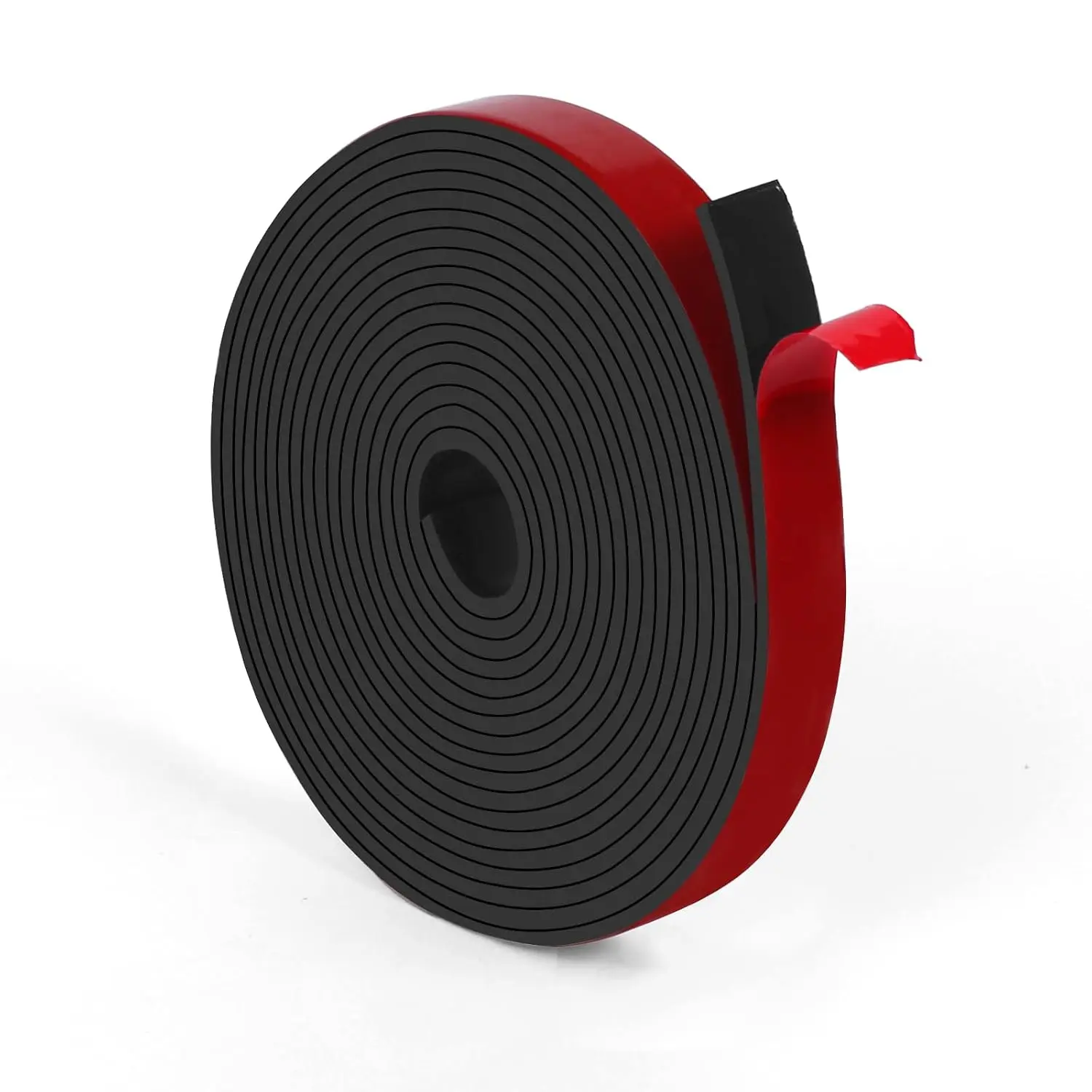 Adhesive Solid Rubber Strips, Self Neoprene Rubber Sheets Rolls Red | 0.5" Wide x 1/16" Thick x 120" Long Rubber Tape with Adhesive Backing for DIY Gaskets, Pads, Sealing, Weather Striping