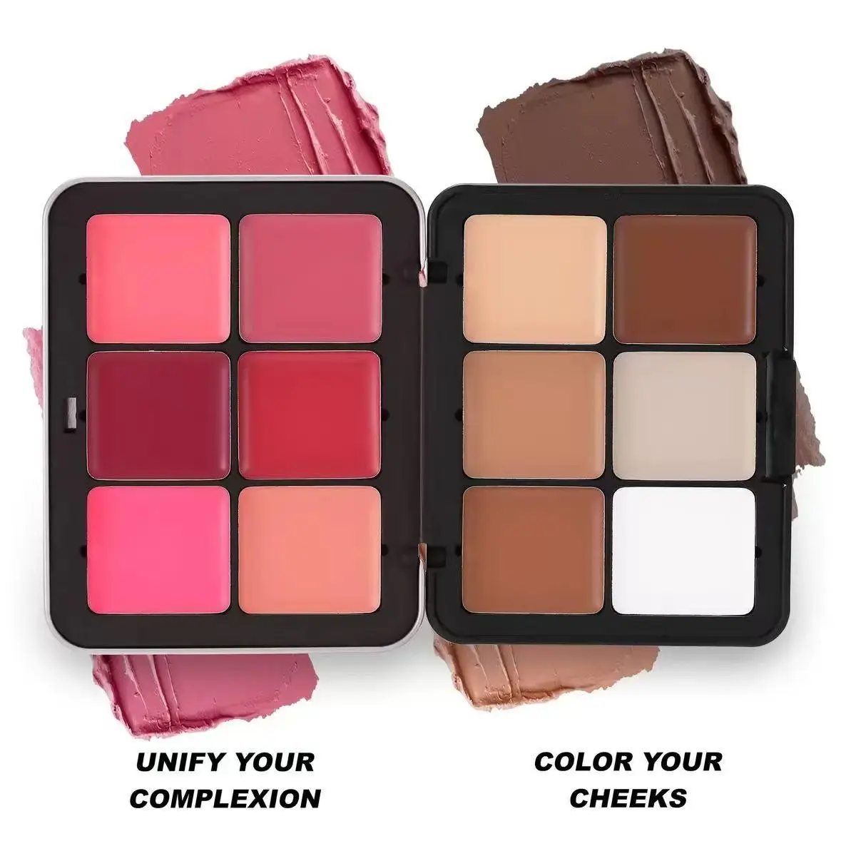 High-Quality 12-Color Makeup Palette, Beauty Cosmetics, Concealer + Foundation + Blush + Lipstick + Eyeshadow, Compact Iron Box, Ideal for Outdoor & Commute