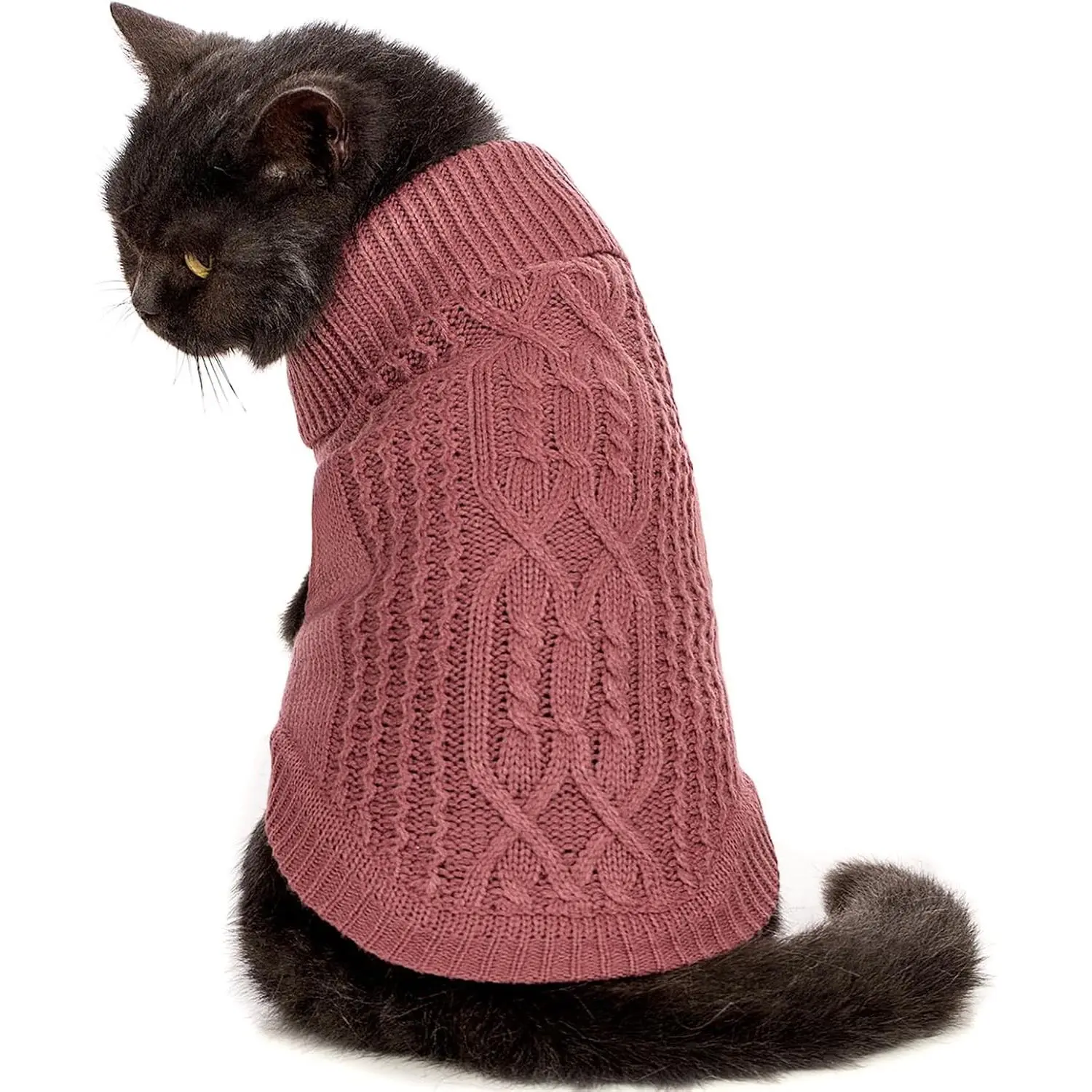 Stretchy Cat Sweater - 17 Colors & 6 Sizes Snug Winter-Ready Knit for Boy/Girl Cats & Kittens(Maple Leaf Red, Medium)
