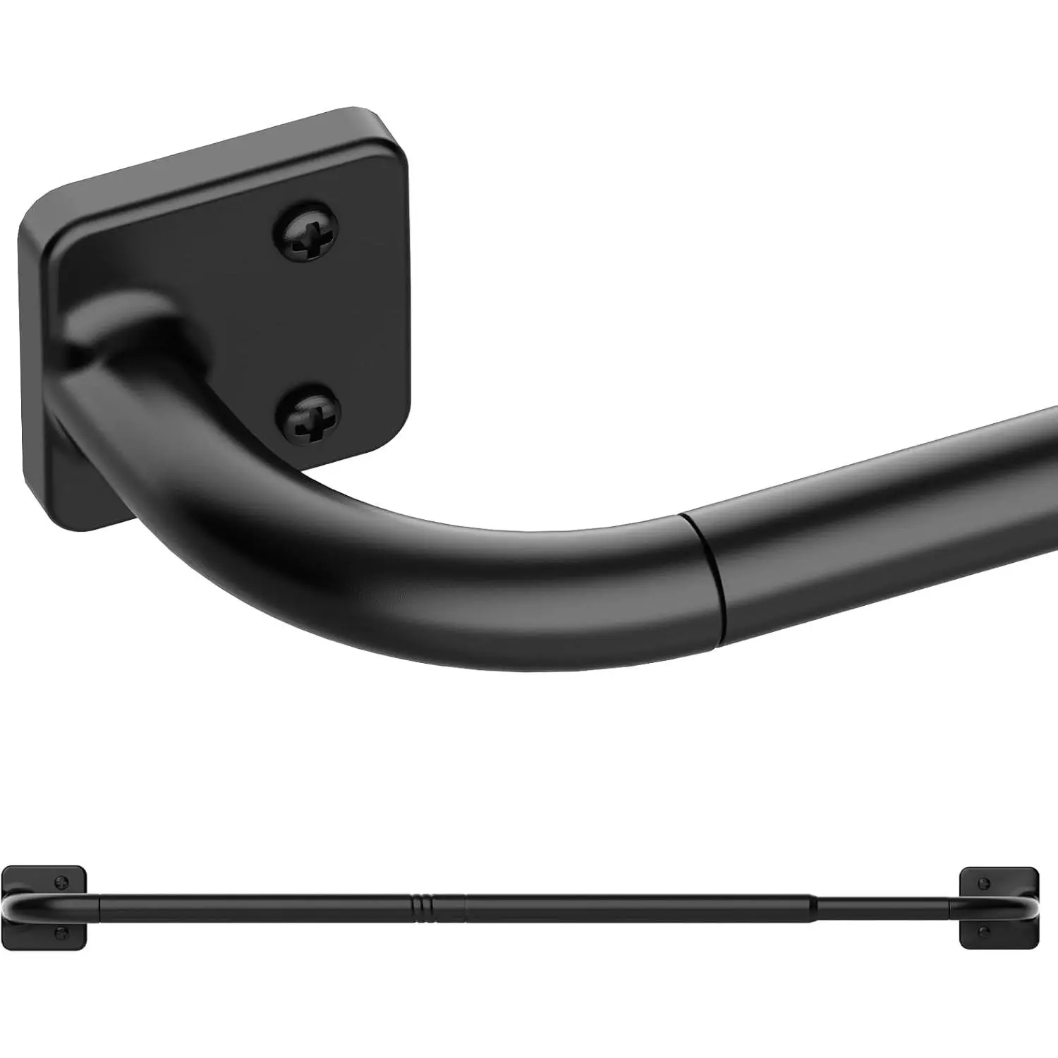Blackout Curtain Rod, 5/8" Diameter Ceiling Mounted Rod for Curtains, 66-120 in Wrap-Around Design for Bedroom, Living Room, Ceiling Mounted Curtain Rod
