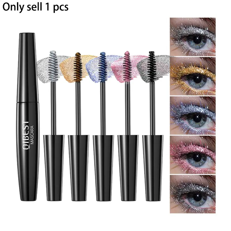 Colorful Diamond Flash Mascara, Long-Lasting Glossy Lashes, All-Day Wear, Enhances Eyelash Makeup, Brightening Effect
